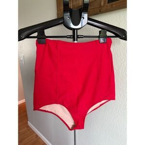 Kortni Jeane Retro High Waisted Pinup Cherry Red Bikini Bottoms Size Small